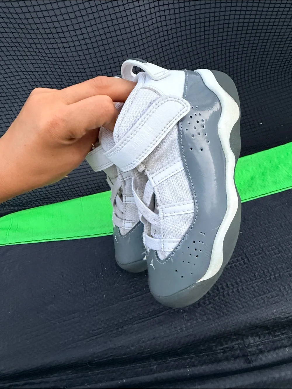 Jordan Kids' Light Gray and Dark Gray High-Top Sneakers